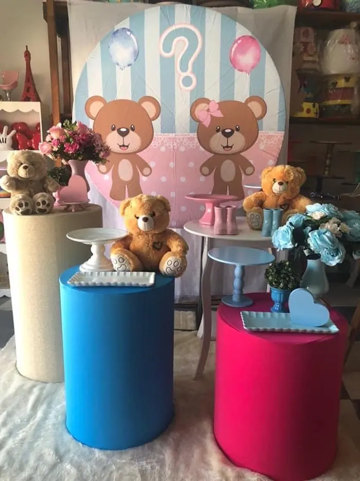 Decoração Chá revelação Ursinho 1 - Verônica Festas