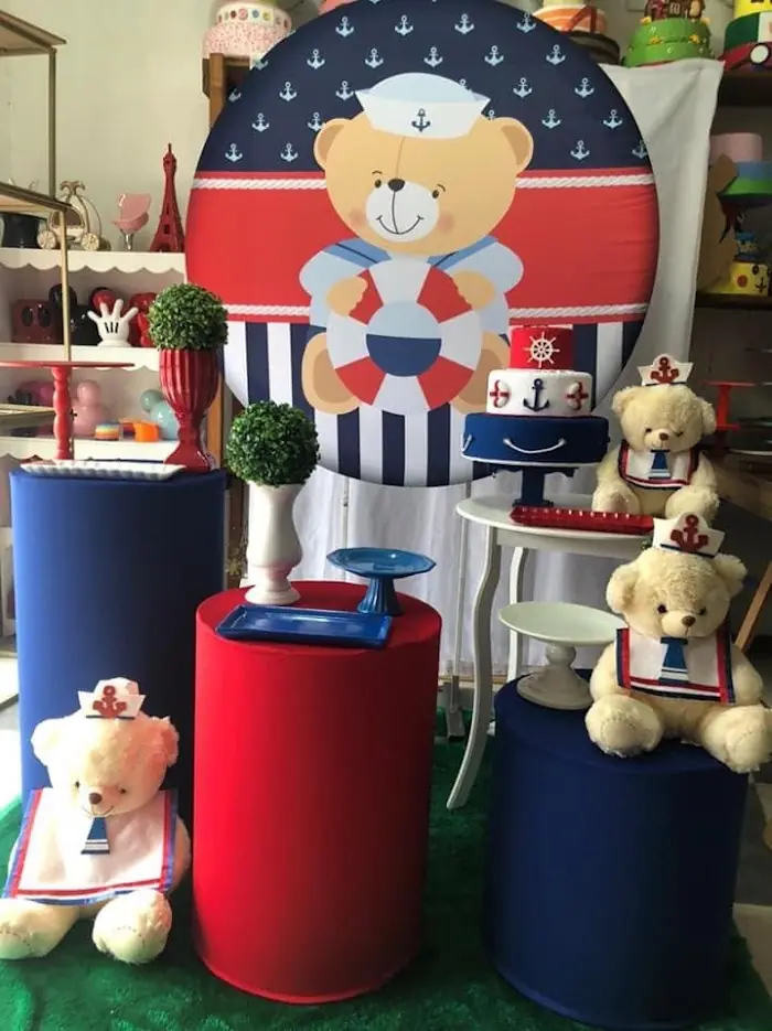 Decoração Ursinho marinheiro - Verônica Festas