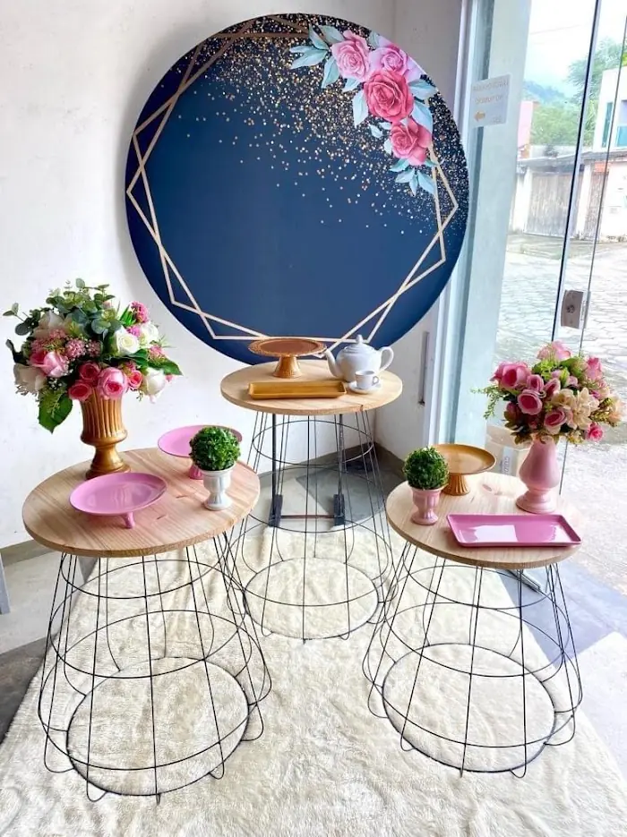 Decoração Rosa e preto 1 - Verônica Festas