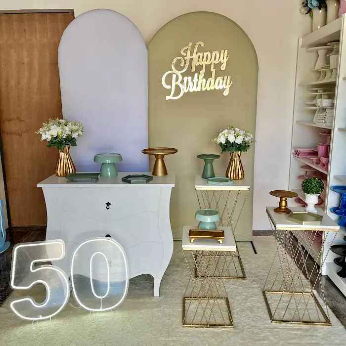 Decoração Verde claro e branco - Verônica Festas